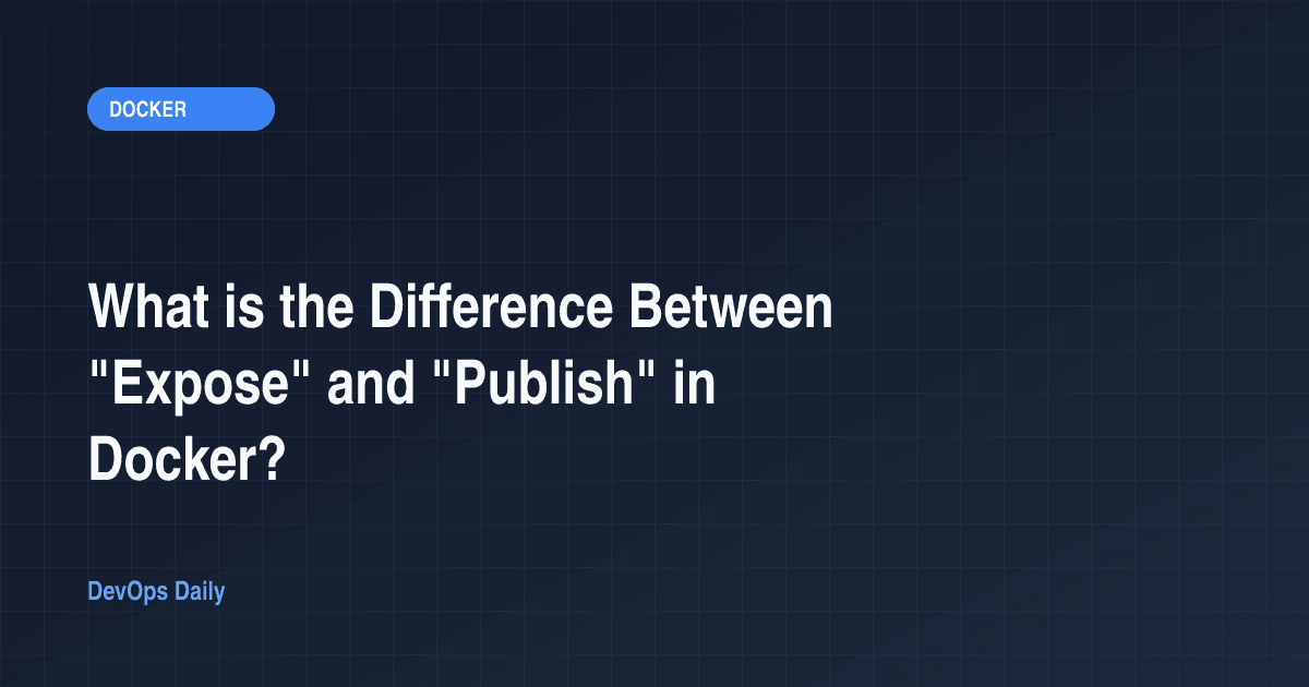 What is the Difference Between "Expose" and "Publish" in Docker?